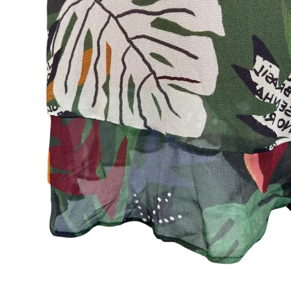 NWT Farm Rio Tropical Print Knee Length Wrap Skirt Size Small Anthropologie - Picture 5 of 12